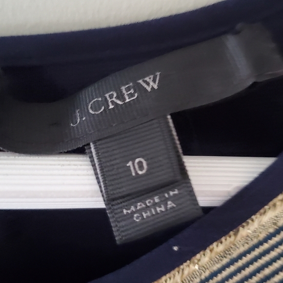 NWOT J. Crew 10 Modern Contemporary Glam Metallic Chevron Wool Sleeveless Top - Picture 4 of 13